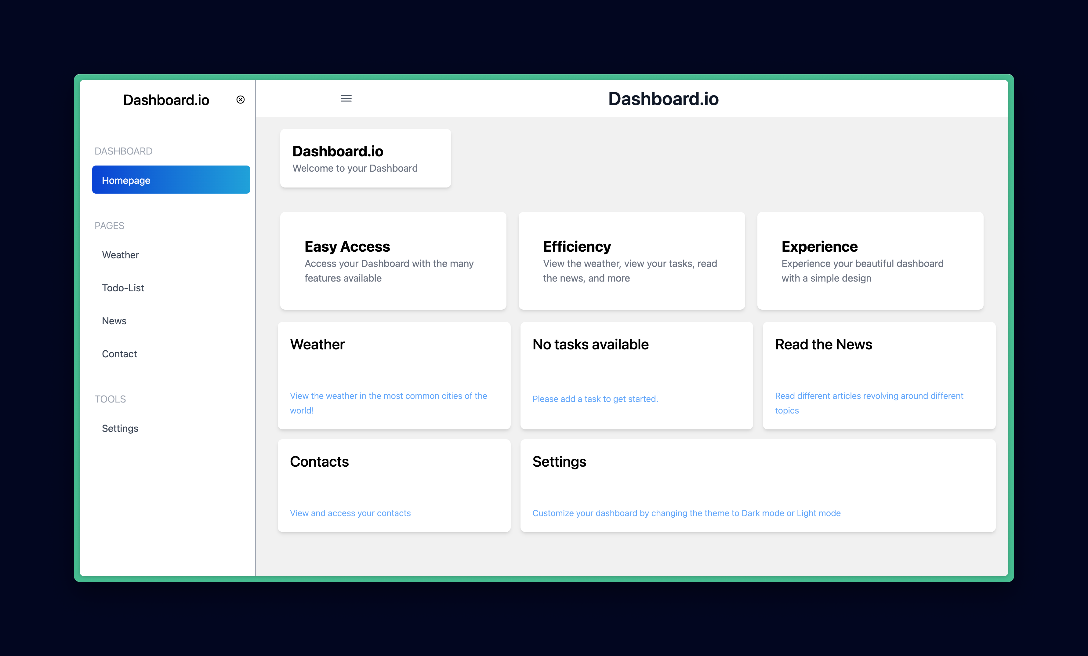 Dashboard Website